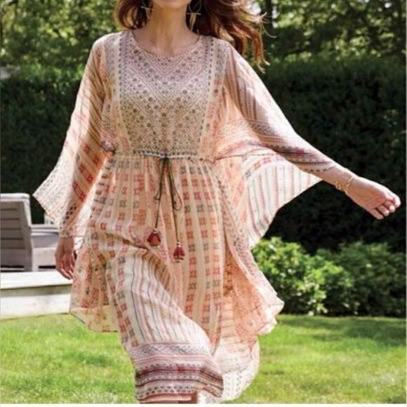 NEW Soft surroundings Terra Fresca midi caftan dress size M - Picture 1 of 9